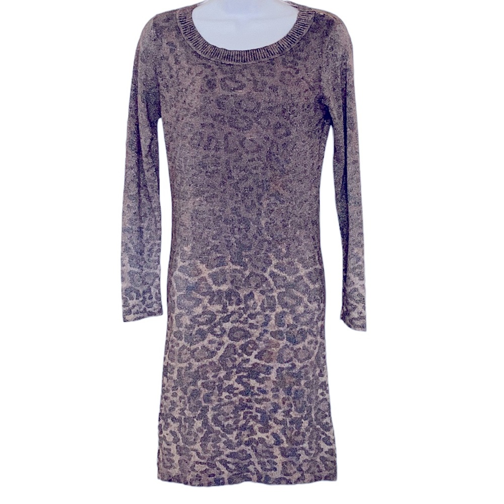 Lovestitch Animal Print Dress, silver , gray pink /mauve tones